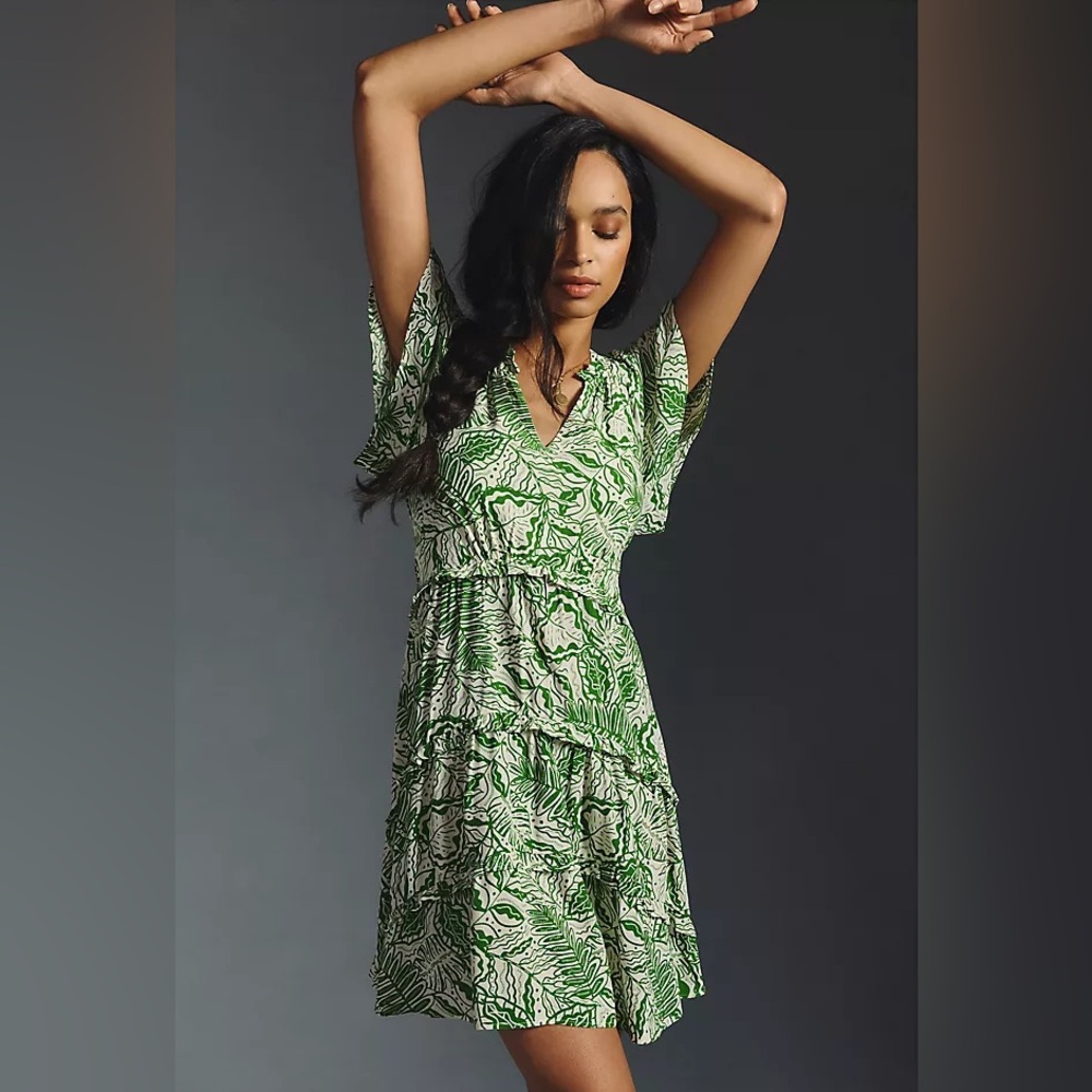 NWT Anthropologie Robin Tiered Mini Dress